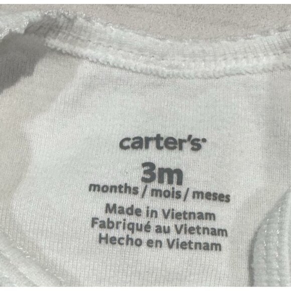 Carter's Baby Girl White Christmas Bodysuit "Best Gift Ever" Long Sleeve 3M - Picture 3 of 6